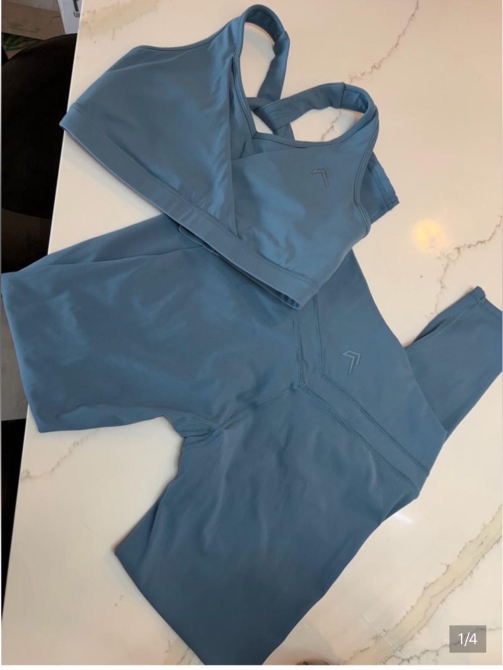 Oner Active Slate Blue High-Waist Leggings and Sports Bra